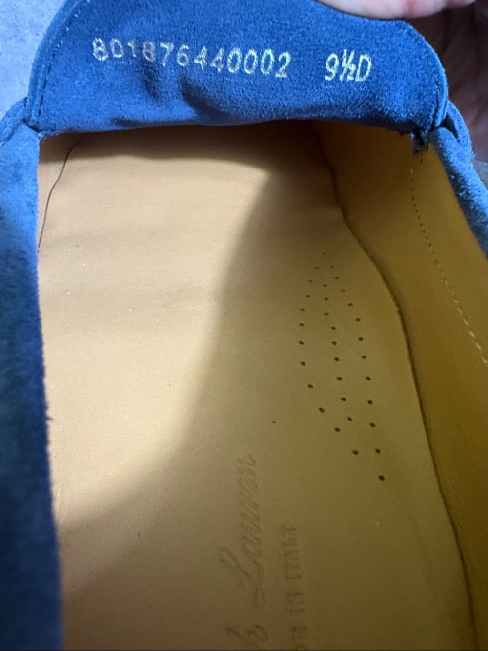 Ralph Lauren Anders Suede Driver Loafers 9.5D Navy Blue New. Made in Italy - Picture 6 of 8